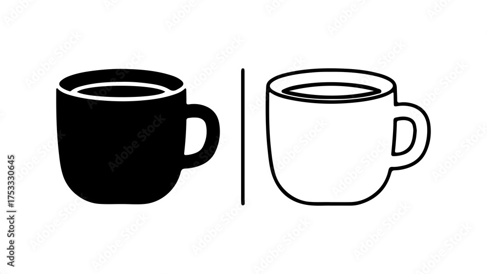 Obraz premium Coffee cups side by side with transparent background