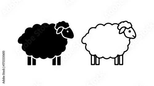 Sheep icons with transparent background