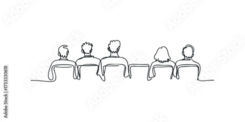 Group of people sitting and facing away from viewer