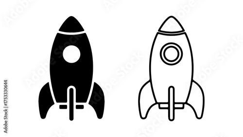 Rocket ship icon with transparent background