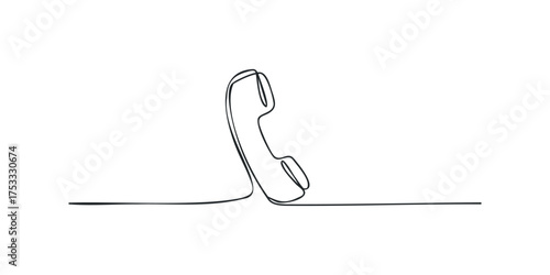 Abstract single line drawing of a telephone receiver