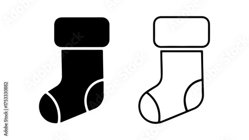 Christmas stocking icon with transparent background