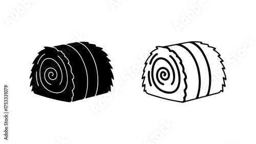 Hay bales with transparent background