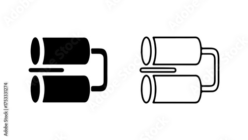 Coffee cups connected with transparent background