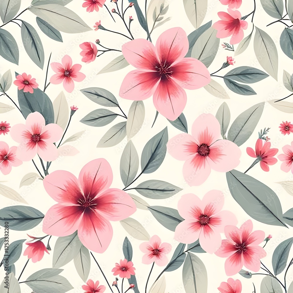 Fototapeta premium seamless pattern with flowers
