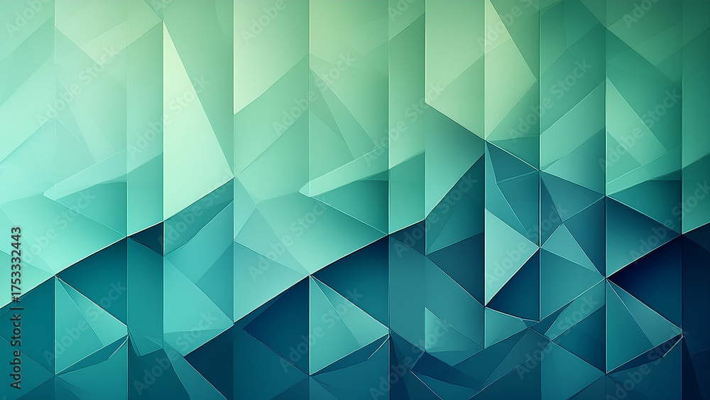 Obraz premium Abstract Polygonal Background in Shades of Turquoise and Teal
