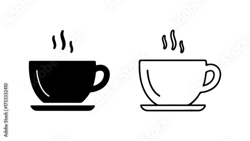 Hot coffee cup with steam with transparent background