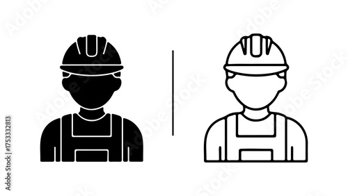 Construction worker icon with transparent background