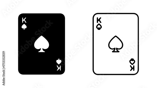 Playing cards king of spades with transparent background