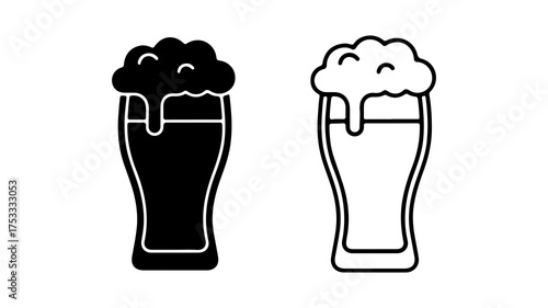 Beer glass outline with transparent background