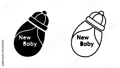 Baby bottle icon with transparent background