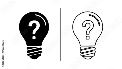 Light bulb question marks with transparent background
