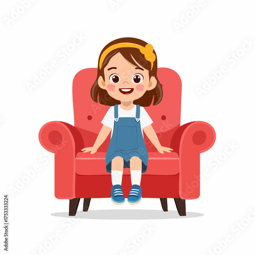 Kleines Mädchen auf einer couch