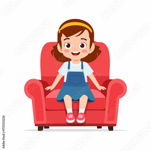 Kleines Mädchen auf einer couch