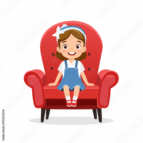 Kleines Mädchen auf einer couch