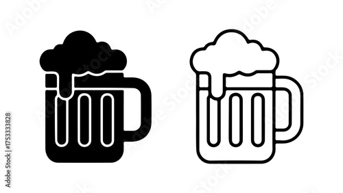 Beer mug with foam with transparent background