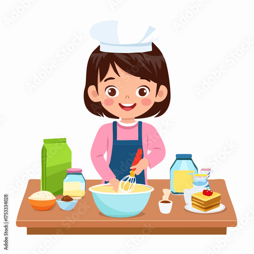 Kind beim backen