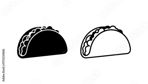 Two taco outlines with transparent background