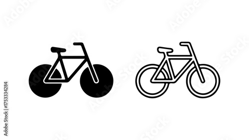 Bicycle icon set with transparent background