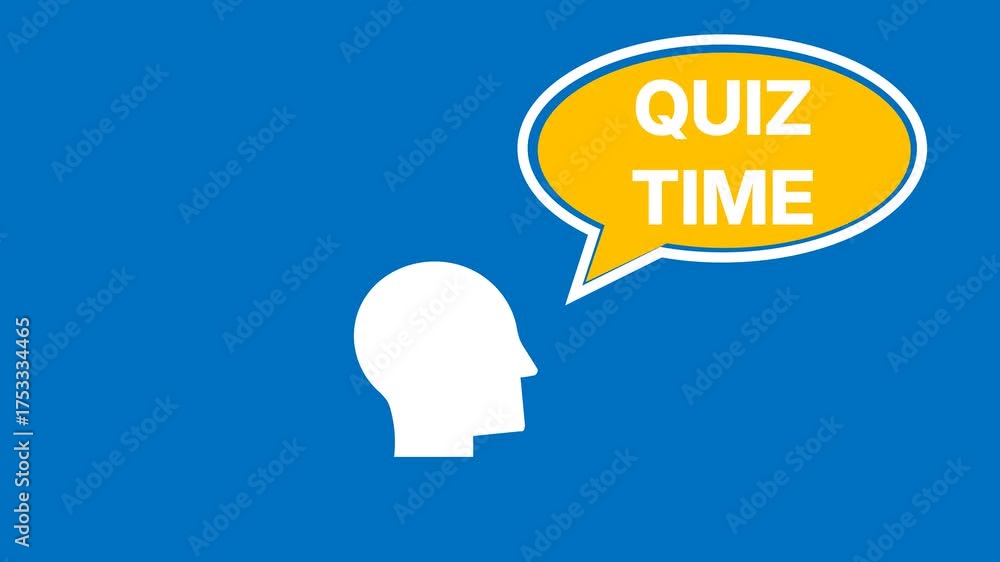 Quiz Time Announcement Animation with Speech Bubble