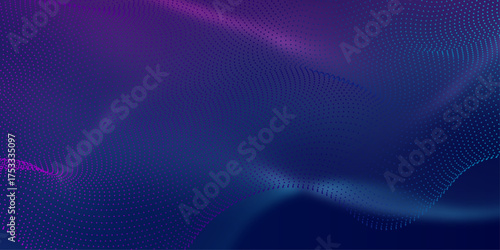 Wave of musical sounds. Abstract background with interweaving of dots and lines. 3D rendering. Lights background. Colored music wave. Big data digital code.  Digital background. 3d rendering.