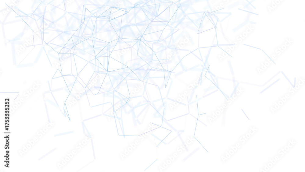 Fototapeta premium Abstract digital network with connected lines on a white background. Ideal for technology, communication, and data transfer concepts. Modern de