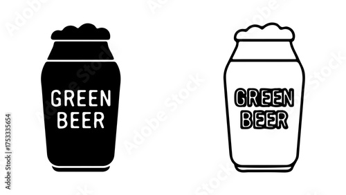 Green beer mugs with transparent background