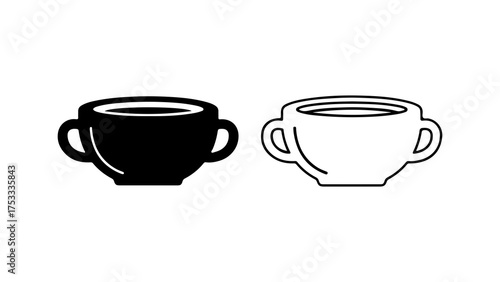 Ceramic cup outline with transparent background