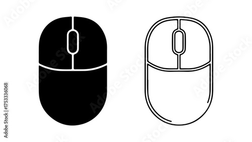 Computer mouse outline with transparent background