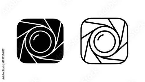 Camera aperture icons with transparent background