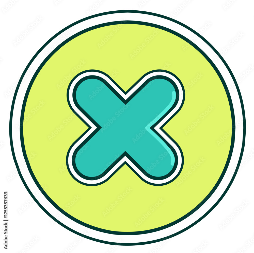 Obraz premium Cross Line Inside a Circle