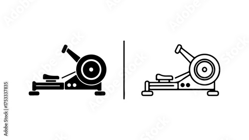 Exercise bike outline with transparent background