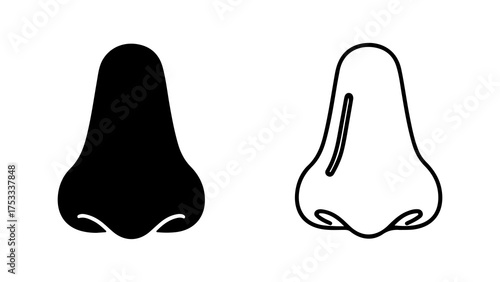 Human nose outline with transparent background