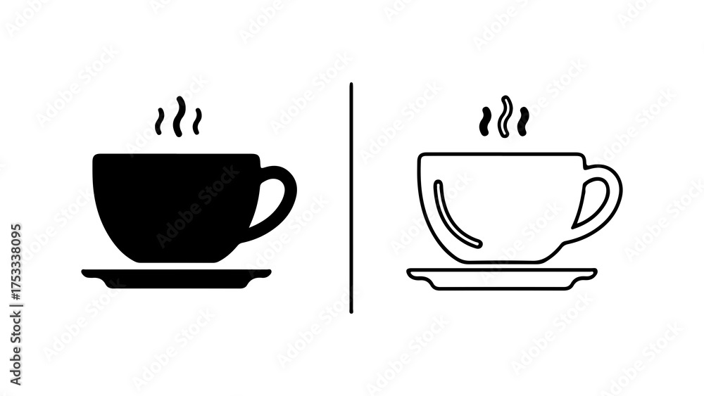 Obraz premium Hot beverage cups with steam with transparent background