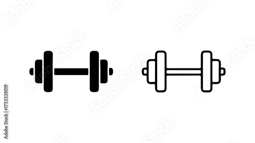 Dumbbells icon set with transparent background