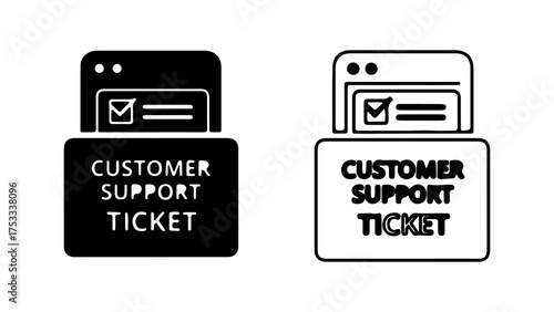 Customer support ticket icon with transparent background
