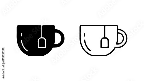 Tea cup icon with transparent background