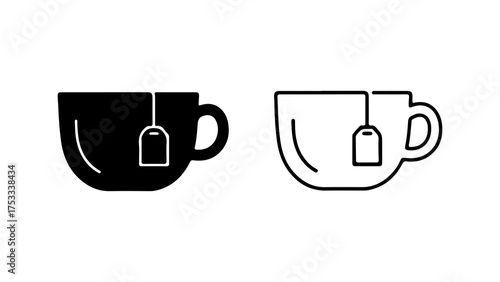 Tea cup with tag with transparent background