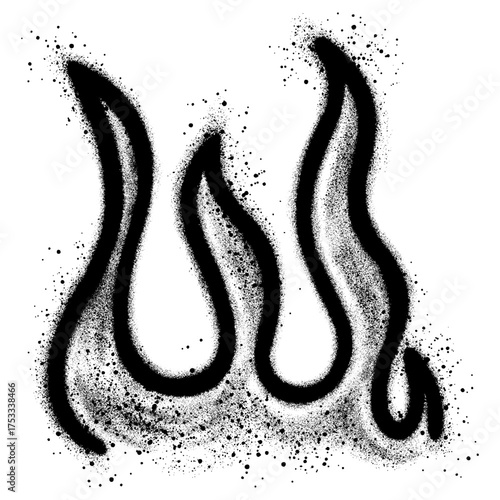 Spray Painted Graffiti Fire flame Sprayed isolated with a white background. Vector illustration.