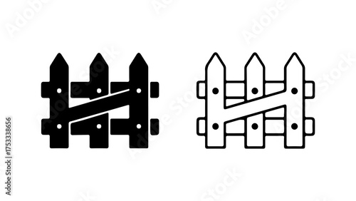 Wooden fence outline with transparent background