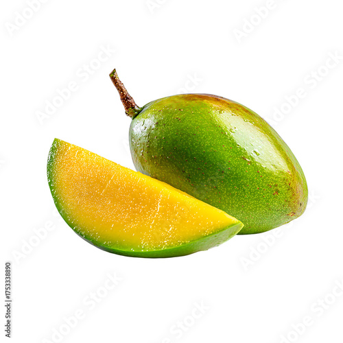 Fresh, juicy mango with vibrant green and yellow hues, perfect for healthy eating, tropical recipes, and summer vibes.