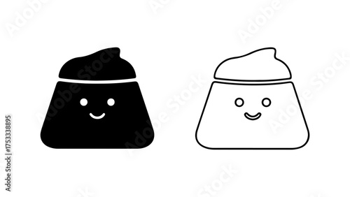 Smiling poop icons with transparent background