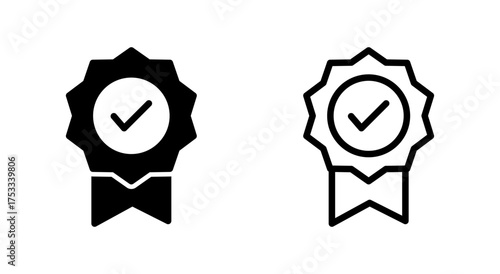 Approved icon symbol for apps and websites. Certified Medal Icon