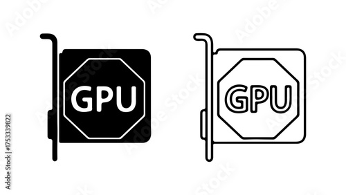Graphics processing unit icons with transparent background