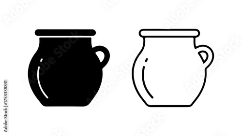 Ceramic pot outline with transparent background