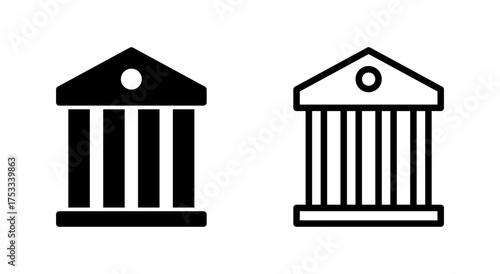 Bank icon symbol for apps and websites. Bank sign and symbol, museum, university