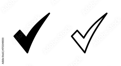 Check mark icon symbol for apps and websites. Tick mark sign and symbol
