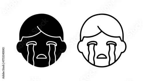 crying woman face with transparent background