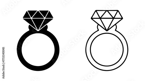 Diamond engagement ring with transparent background