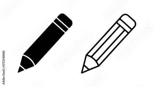 Pencil and pen with transparent background